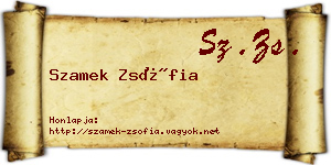 Szamek Zsófia névjegykártya