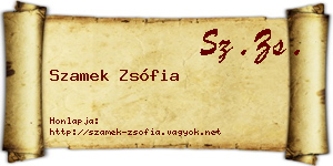 Szamek Zsófia névjegykártya