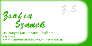 zsofia szamek business card