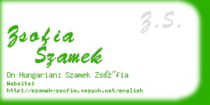 zsofia szamek business card